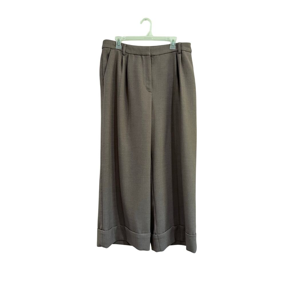 Express Stylist High Rise Wide Leg Career Pants Minimalist Taupe Size 14 Short